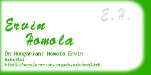 ervin homola business card